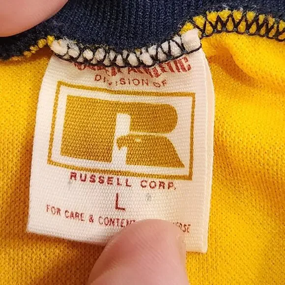 Vintage 70s‎ Harvard Classics T Shirt Mens Large College Basketball Russell USA
